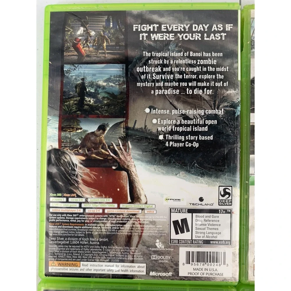4 XBOX 360 Assorted FPS And Fighting Games Dead Island Battlefield 4 ETC